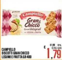 Supermercati EffePiù Campiello biscotti gran chicco legumi e frutta offerta