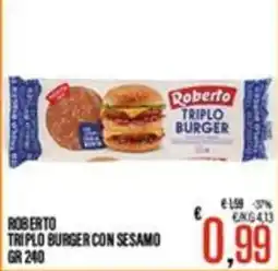 Supermercati EffePiù Roberto Triplo Burger con sesamo offerta