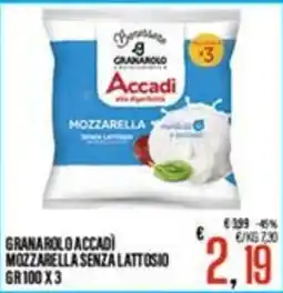 Supermercati EffePiù Granarolo Accadì Mozzarella senza lattosio offerta