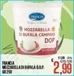 Supermercati EffePiù Francia mozzarella di bufala d.o.p. offerta