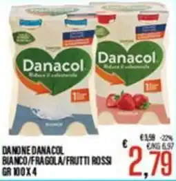 Supermercati EffePiù Danone Danacol Bianco/Fragola/Fruttì Rossi offerta