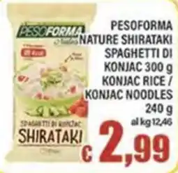 Top Supermercati Pesoforma Nature Shirataki Spaghetti di Konjac offerta