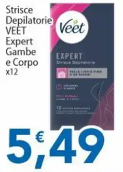Sidis Strisce Depilatorie Veet Expert Gambe e Corpo offerta