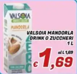 Idromarket Valsoia mandorla drink o zuccheri offerta