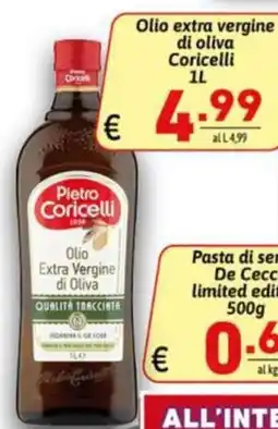 Ipercarni Olio extra vergine di oliva Coricelli offerta