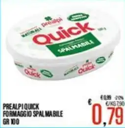 Supermercati EffePiù Praelpi Quick Formaggio Spalmabile offerta