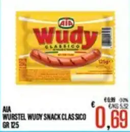 Supermercati EffePiù AIA WURSTEL WUDY SNACK CLASSICO offerta