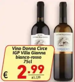 Ipercarni Vino Donna Circe IGP Villa Gianna bianco-rosso offerta