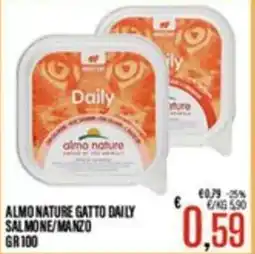 Supermercati EffePiù Almo Nature Gatto Daily Salmone/Manzo offerta