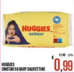 Supermercati EffePiù Huggies unistar 56 baby salviettine offerta