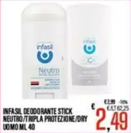 Supermercati EffePiù Infasil deodorante stick neutro offerta