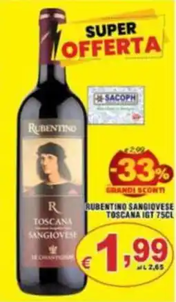 Sacoph Rubentino Sangiovese Toscana IGT offerta