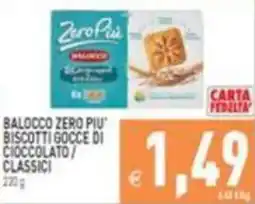 Iperfamily Balocco Zero Piu' biscotti gocce di cioccolato classici offerta