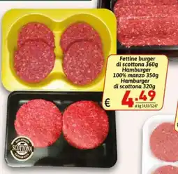 Ipercarni Fettine burger di scottona/ Hamburger 100% manzo/ Hamburger di scottona offerta