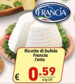 Ipercarni Ricotta di bufala Francia offerta