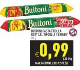 Iperfamily Buitoni pasta frolla sottile / sfoglia / brisee offerta