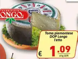 Ipercarni Toma piemontese DOP Longo offerta