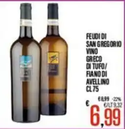 Supermercati EffePiù Feudi di San Gregorio Vino Greco di Tufo/Fiano di Avellino offerta