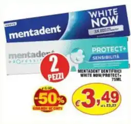 Sacoph Mentadent dentifrici White Now/Protect+ offerta