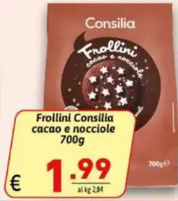 Ipercarni Frollini Consilia cacao e nocciole offerta