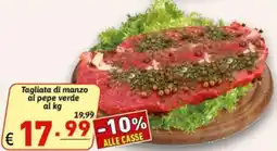 Ipercarni Tagliata di manzo al pepe verde offerta
