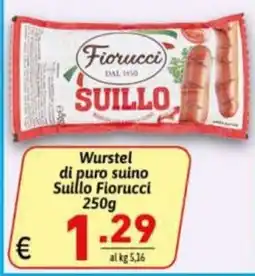 Ipercarni Wurstel di puro suino Suillo Fiorucci offerta