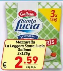 Ipercarni Mozzarella La Leggera Santa Lucia Galbani offerta