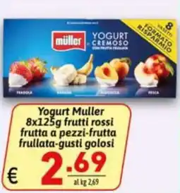 Ipercarni Yogurt Muller frutti rossi offerta