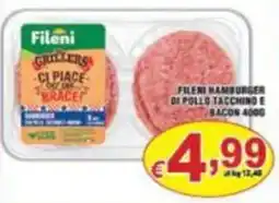 Sacoph Fileni hamburger di pollo tacchino e bacon offerta
