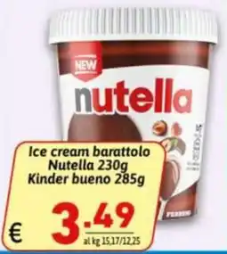 Ipercarni Ice cream barattolo Nutella offerta