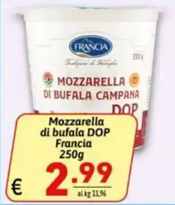 Ipercarni Mozzarella di bufala DOP Francia offerta