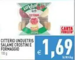 Iperfamily Citterio unduetris salame crostini e formaggio offerta