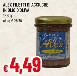 Famila Superstore Alex filetti di acciughe in olio d'oliva offerta