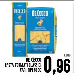 Al Discount De Cecco pasta formati classici offerta