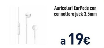 Unieuro Apple auricolari earpods con jack cuffie (3.5 mm) offerta