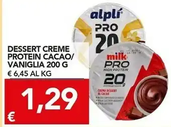 Milk dessert creme protein cacao