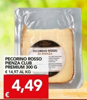 TuoDi Pecorino rosso pienza club premium 300 g offerta