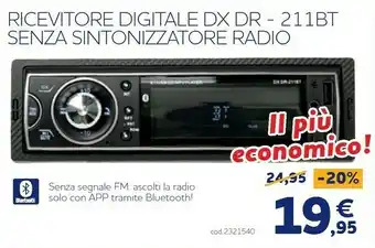 Ricevitore digitale dx dr - 211bt senza sintonizzatore radio