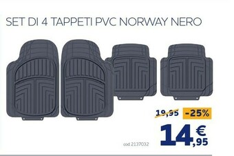 Norauto Set di 4 tappeti pvc norway nero offerta