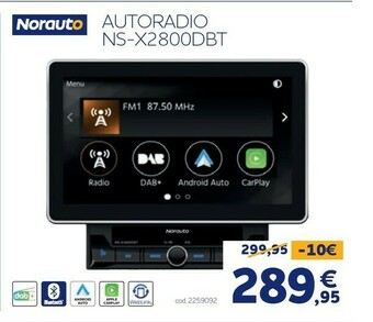 Norauto Norauto autoradio ns - x2800dbt offerta