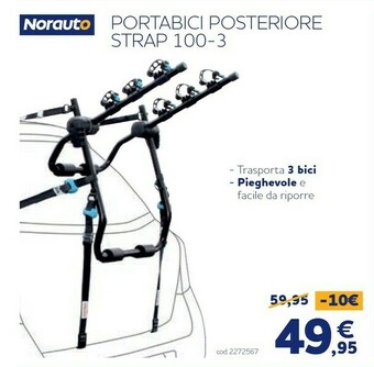 Norauto Norauto portabici posteriore strap 100-3 offerta