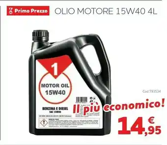 Primo prezzo olio motore 15w40 4l