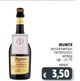 Deco Supermercati Riunite - lambrusco senzatempo emilia igt 750 g(ml) offerta