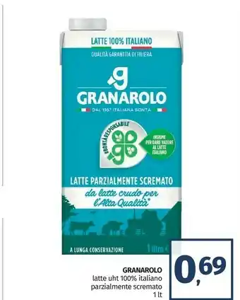 Pam Granarolo - latte uht parzialmente scremato a lunga conservazione 1000 g(ml) offerta