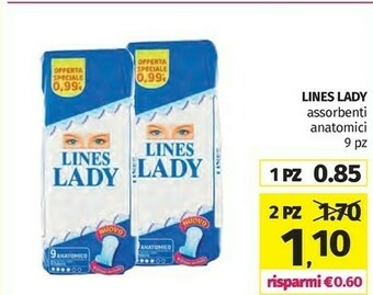 Pam Lady assorbenti anatomici offerta