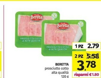 Pam Beretta - prosciutto cotto alta qualità 120 g(ml) offerta