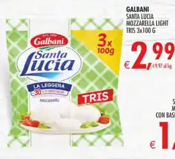 Decò Local Galbani Santa Lucia Mozzarella Light Tris offerta