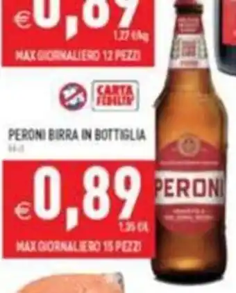 Peroni birra in bottiglia