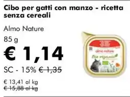 NaturaSì Almo Nature Cibo per gatti con manzo ricetta senza cereali offerta
