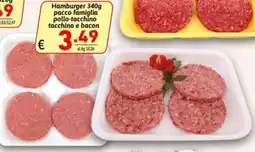 Ipercarni Hamburger pacco famiglia pollo-tacchino tacchino e bacon offerta